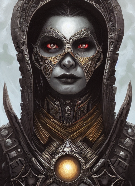 Gothic Aztec Moon, Highly Detailed, Portrait, Digital Painti...