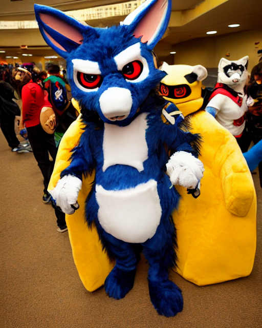 Lemonbrat Studios Fursuit, Fursuiter, Photo Taken In The Dea... — Stable Diffusion AI Prompt: lemonbrat studios fursuit, fursuiter, photo taken in the dealers'den at midwest...