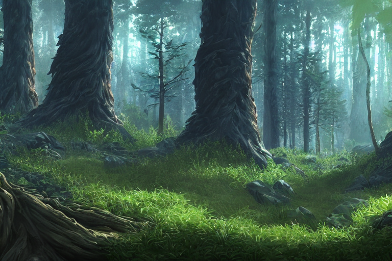 A Very Close - Up Forest, In Concept Art Of Main Menu Loadin...