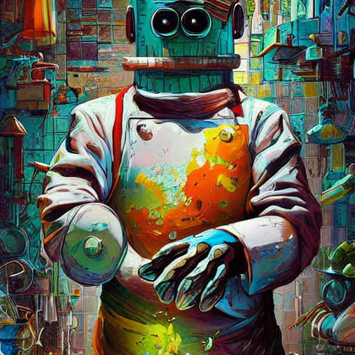 Bender Chef In A Kitchen, By Josan Gonzalez Splash Art Graph...