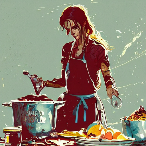Emma Watson Chef In A Kitchen, By Josan Gonzalez Splash Art...
