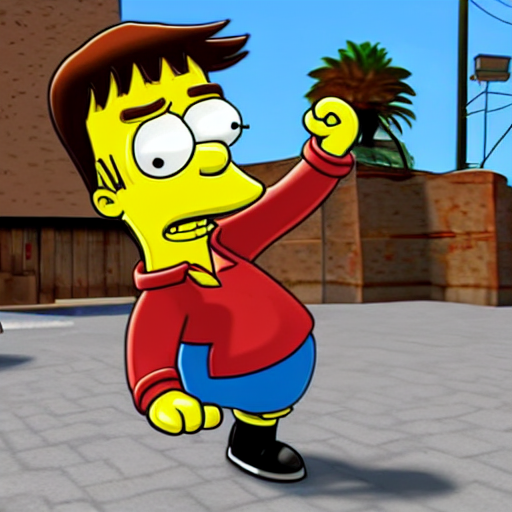 A Screenshot Of Daniel Radcliffe In The Video Game Simpsons...