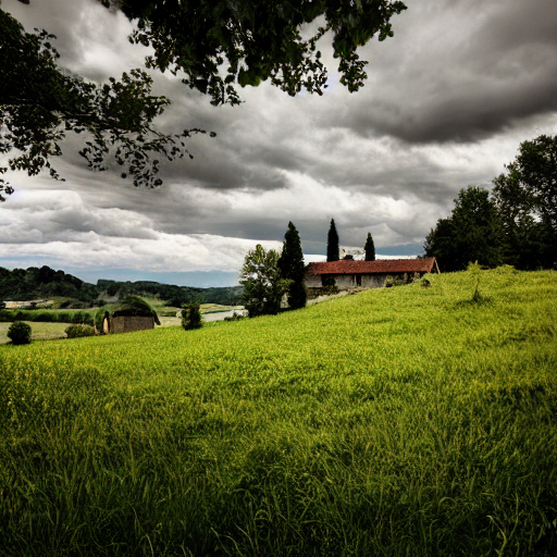 Dordogne Typical Landscape, Hills In The Background, Summer,...