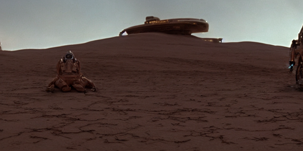 A Film Still From Alien Mixed With Dune And Grand Hotel Buda...