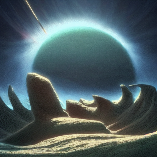 Artistic Digital Artwork Of An Epic Alien Planet. Beautiful...