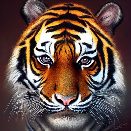A Portrait Of A Tiger Portrait, Cute And Adorable, Pretty, B...