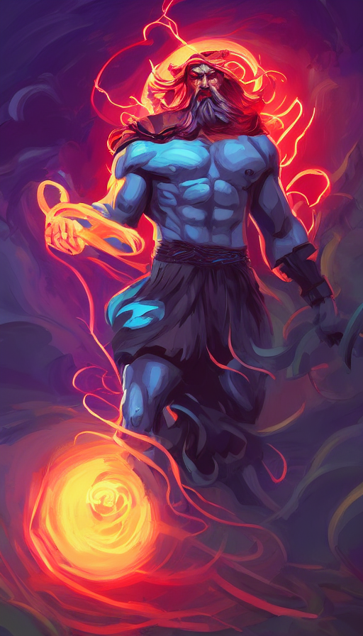 Zeus The Greek God Of Thunder In Flight Wild Rift Hero Champ...