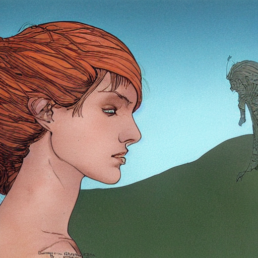 A Woman Looking Over Her Shoulder Dramatically, Fantasy Char...
