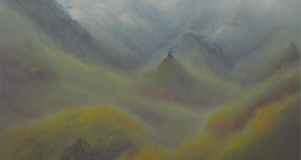 Misty Zhiangjiajie Mountains, Beautiful Painting, Oil On Can...
