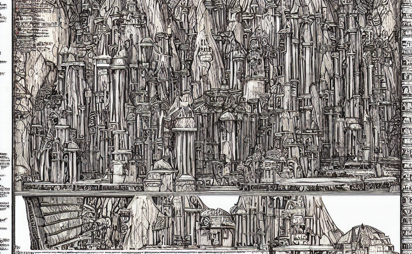 Zoomed - In Page Scan Of Fantasy Architecture Encyclopedia B...