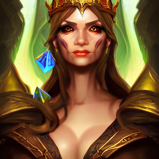 Main Menu Artwork, Fantasy Sorceress Close - Up Portrait Con...