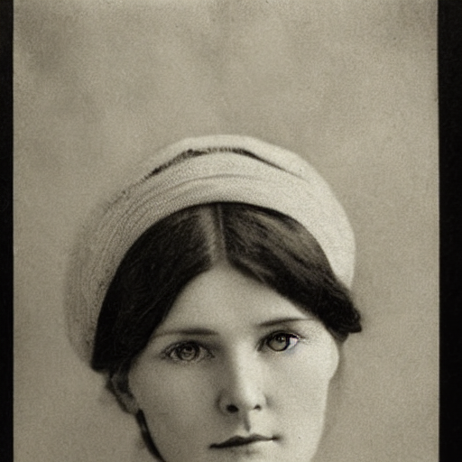 Edwardian Headshot Photograph Of A Pale Russian Woman, Thin...
