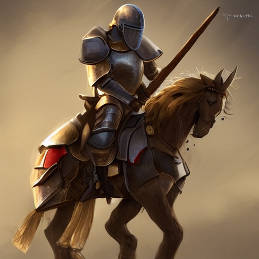 A Knight In Armor Riding A Stick Horse With Training Wheels,...