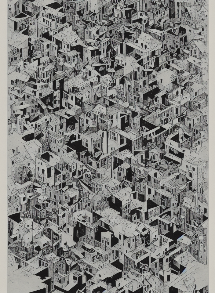 Beryllium By M. C. Escher, Endre Rozsda, Wu Guanzhong. Ink A...