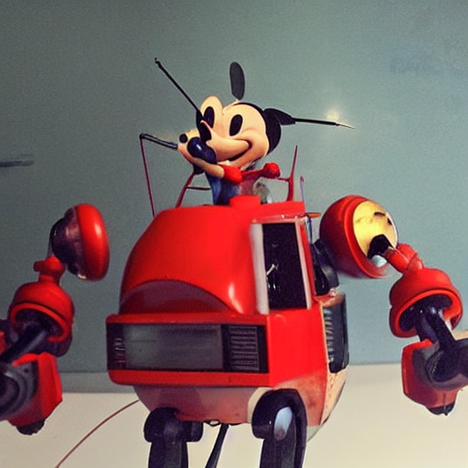 Style Of Beeple, Workshop, Hangar, Large Mickey Mouse Head,...
