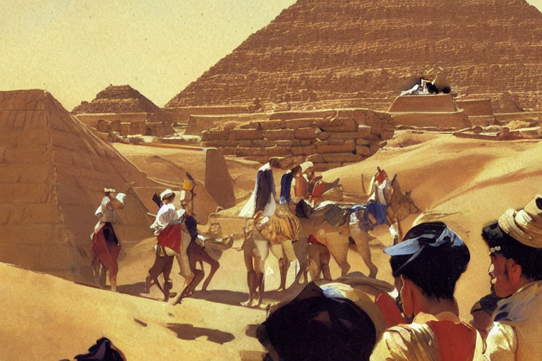 1 9 Century, Travel Post Card, Egypt, Pyramids, Crowd, Jodhp...