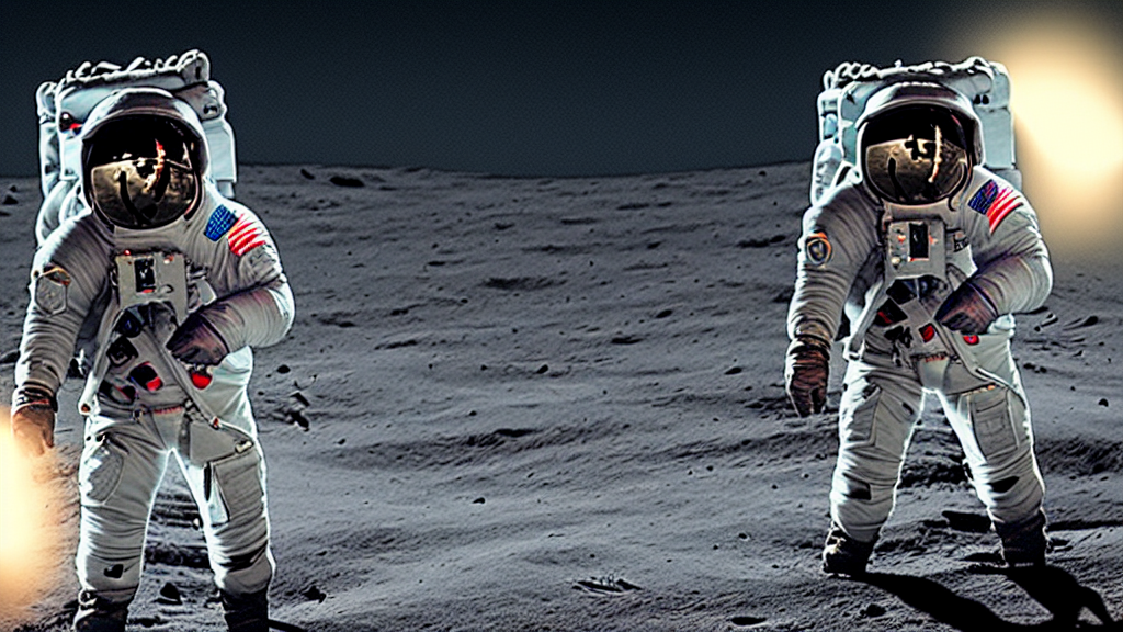 Astronaut Walking On The Moon, Concept Art, Digital Illustra...