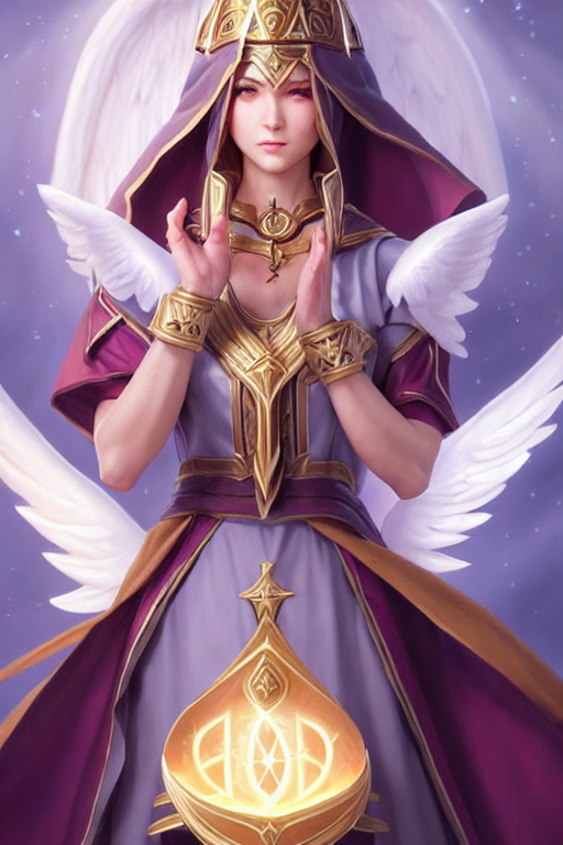 A Saint Noble High Priestess Pray For God As A League Of Leg...