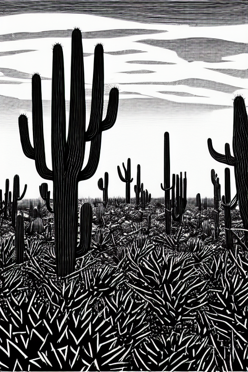 Art By Brian Reedy, A Beautiful Black Ink Linocut Print Of A...