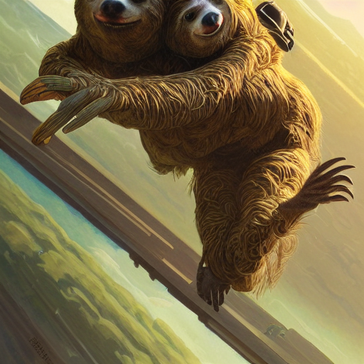 Detailed Science - Fiction Character Portrait Of A Sloth Sky...