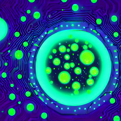Fluorescent Luminescent Neon Microbe With Eyes, In The Style... — Stable Diffusion AI Prompt: fluorescent luminescent neon microbe with eyes, in the style of dan mumford, mac...