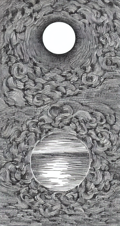 Simple Black And White Illustration Of A Road Splitting The...