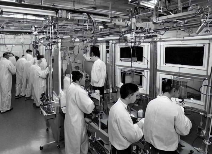 A Highly Detailed Digital Modern Photo Of Several Scientist...