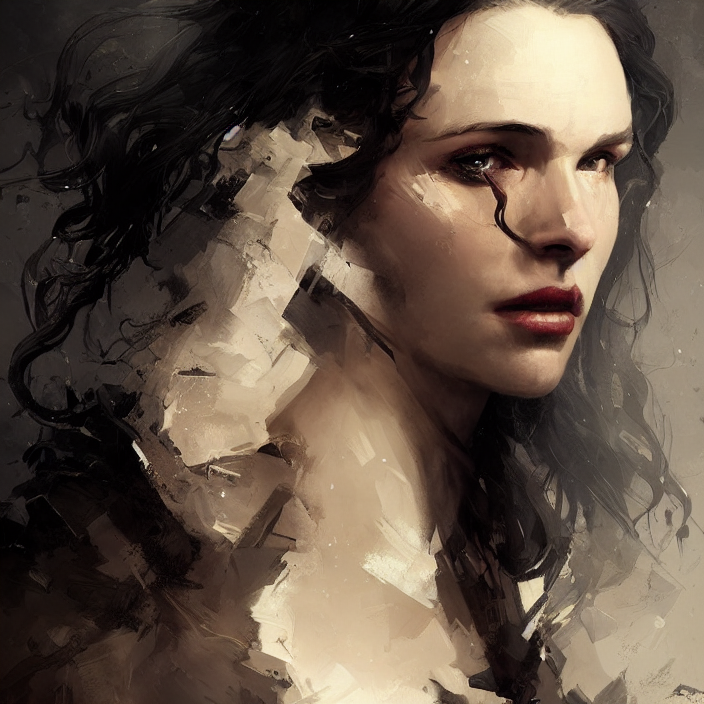 A Painting Of A Portrait Of Yennefer De Vengerberg By Greg R...