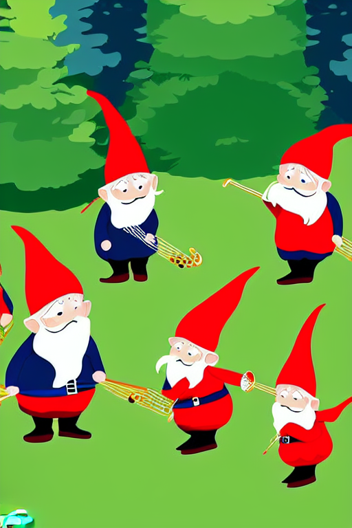Well Dressed Silk Gnomes Playing Music In The Adirondack For...