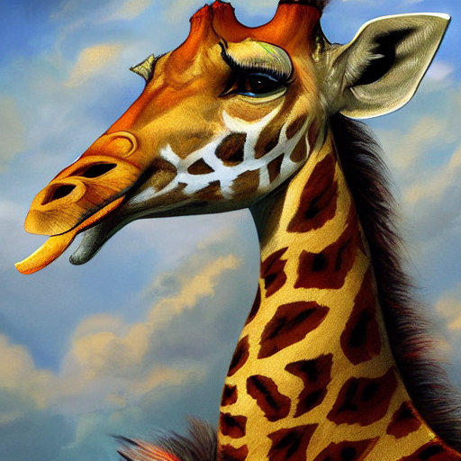 Beautiful Giraffe Cheetah Hybrid Mixed Creature Character Co...