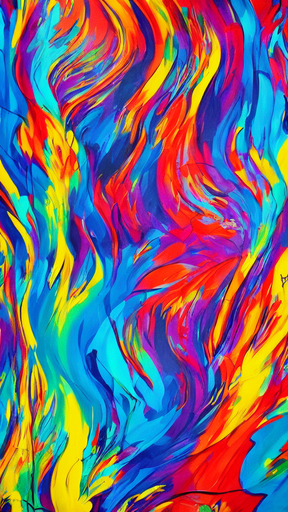Fluid Abstract Vibrant Mural Art