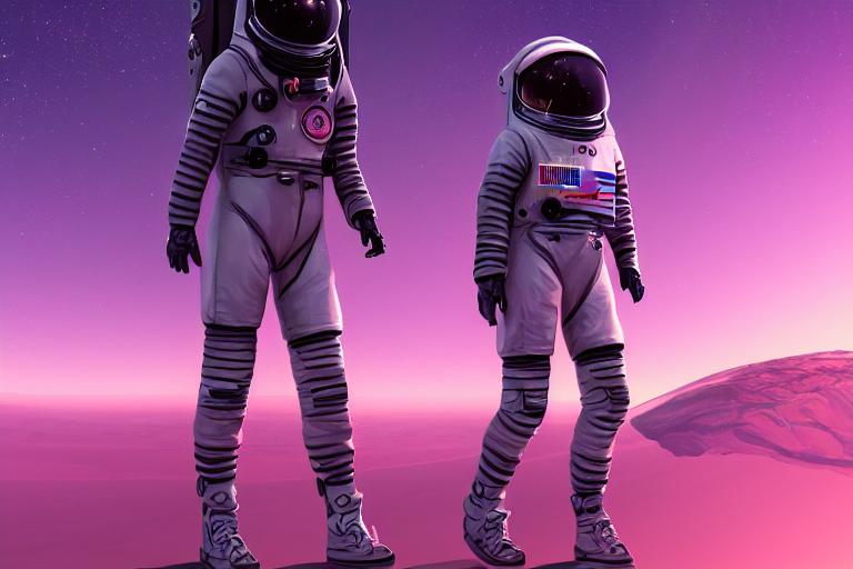 An Athletic Astronaut Woman  Walking With Swag Toward A  Cam...