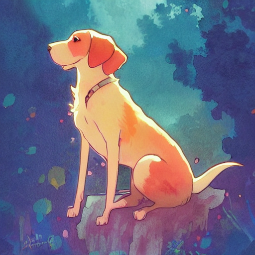 A Vibrant Emotional Animation Key Shot Of Cute Dog, Studio G... — Stable Diffusion AI Prompt: a vibrant emotional animation key shot of cute dog, studio ghibli, pixar and dis...