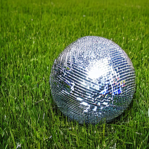 A Disco Ball In The Middle Of A Grass Field