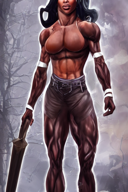 Realistic Photograph. Fantasy Ranger. Imposingly Tall, Broad...