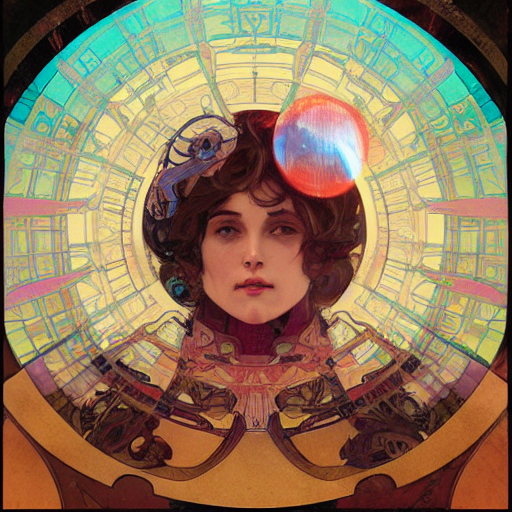 5 Colorful Orbs Circling A Brain, From Above, By Greg Rutkow...