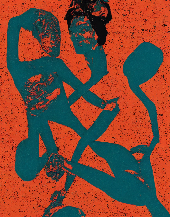 Languid Temptation. Minimalistic Paper Collage With Canvas T... — Stable Diffusion AI Prompt: languid temptation. minimalistic paper collage with canvas texture in style of c...