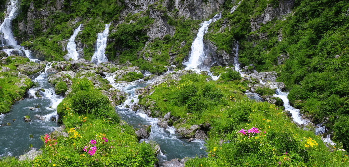 8 K High Quality Landscape In Switzerland, Waterfalls, Beaut...