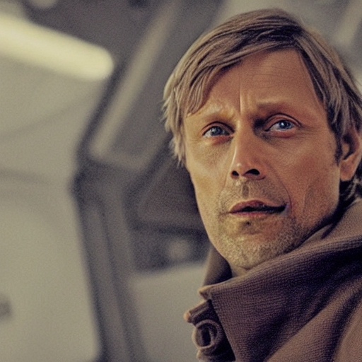 Mads Mikkelsen As Luke Skywalker In A Spaceship
