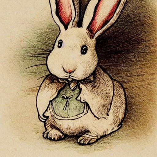 Very Sad Rabbit Crying, By Beatrix Potter, Sad, Downhearted,...