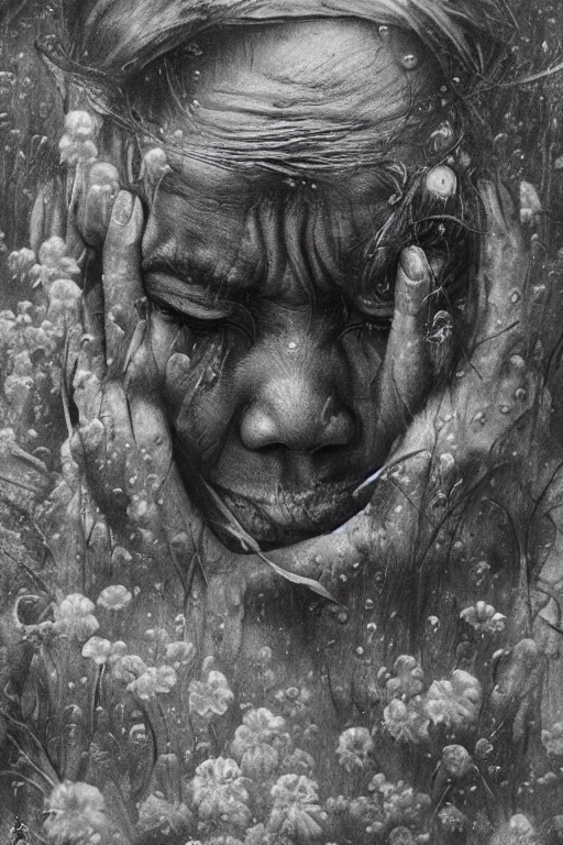 Hyperrealistic Ultradetailed Portrait Of A Crying Philippine...