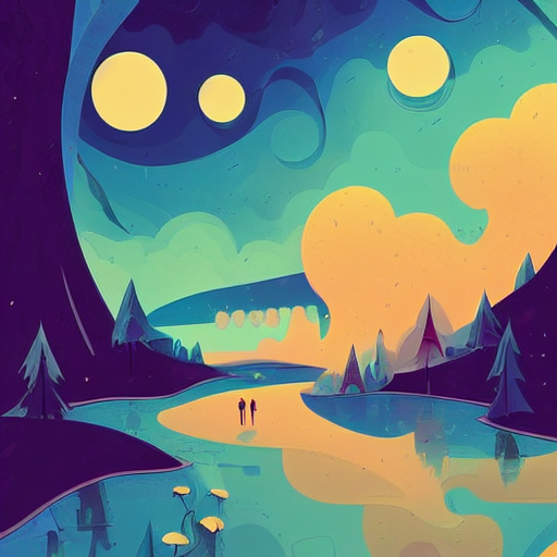 The Place Of Beauty, A Simple Textured Vector Based Illustra...
