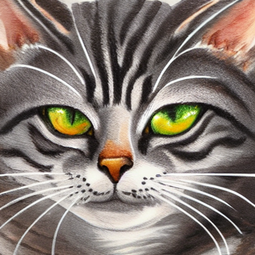 Steampunk Grey Tabby Cat With Ship Background Detailed Paint...
