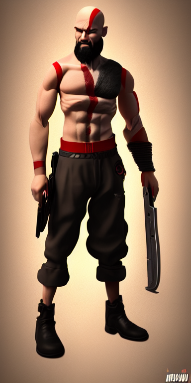 Full Body Character, If Kratos And Agent 4 7 Had A Baby, Tre...