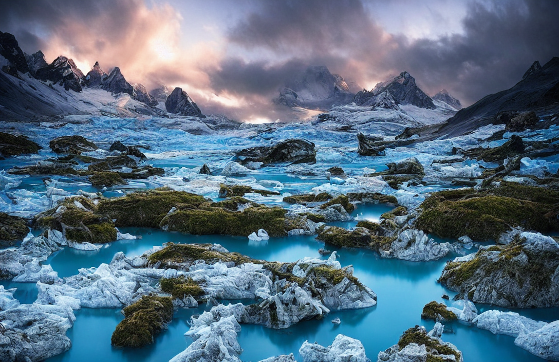 Glacial Lake On An Alien Planet, Landscape Photography By Ma...