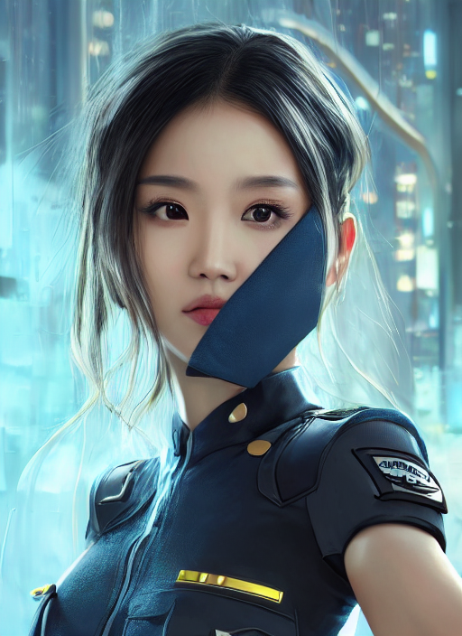 Biohazard Portrait Of Angelababy, Futuristic Hong Kong Polic...