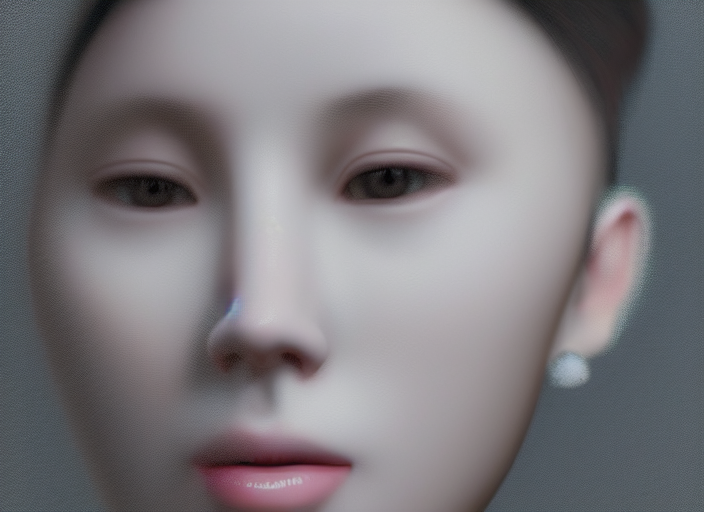 Digital Art Of A Portrait Of A Woman Made Of Voxels By Ma Yu...