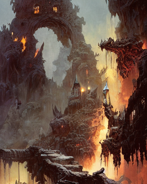 The Gate Of Terror - Fantasy Painting, Magic Spell, Highly D...