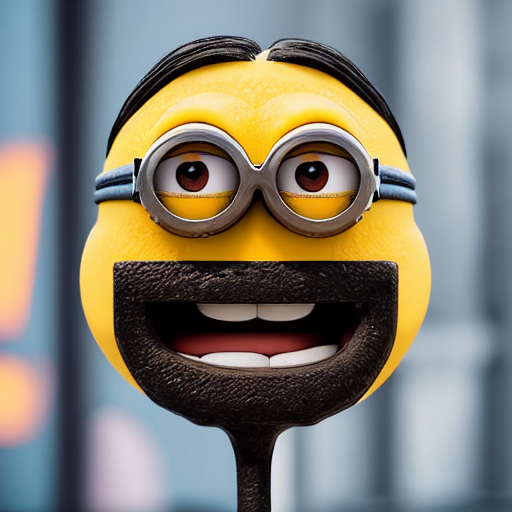 Funny Minion Dwayne Johnson Emoji, Clear Focus, Close Look,...