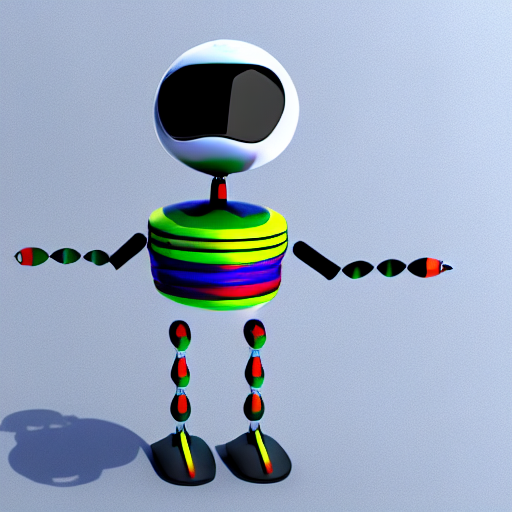 3 D Render Of A Cute Robot Holding A Thick Long Pencil   Emp...